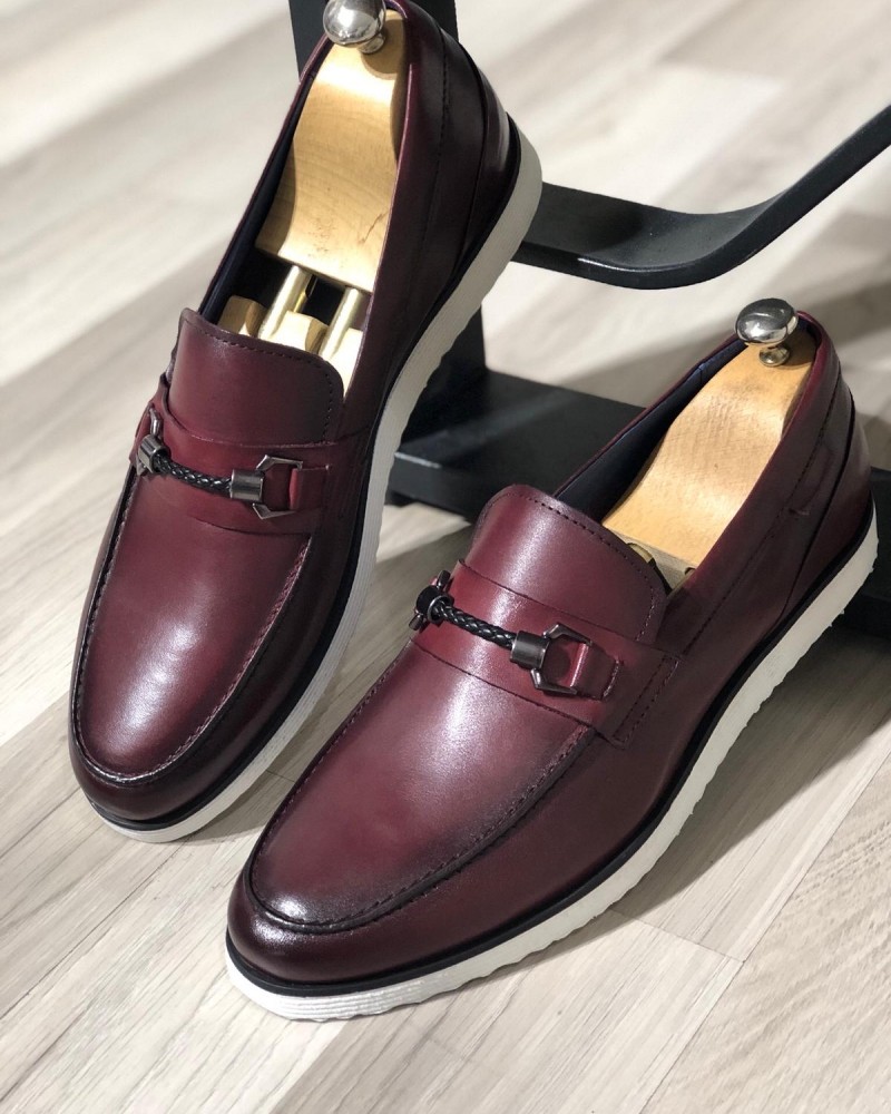 Claret Red Loafer by Gentwith.com with Free Shipping