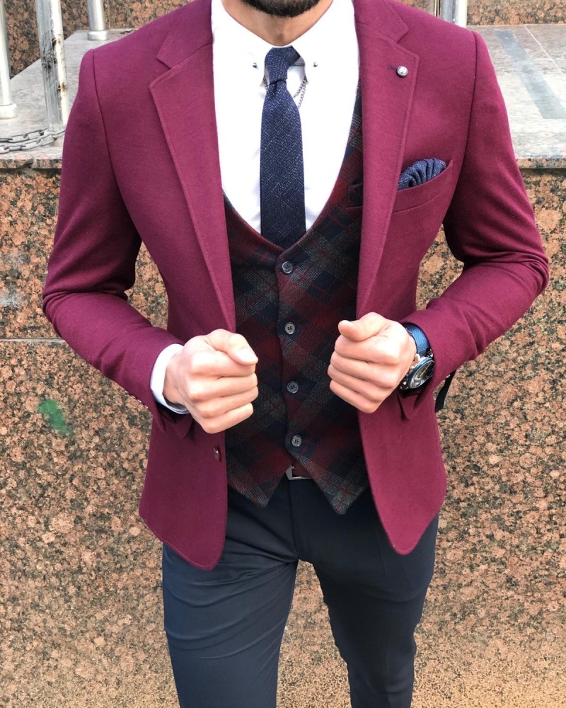 Purple Slim Fit Suit by Gentwith.com with Free Shipping