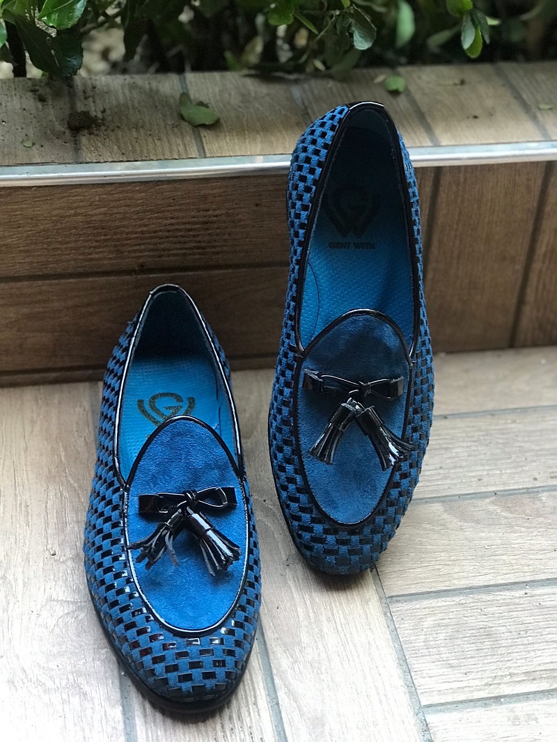Buy Blue Bespoke Shoes by Gentwith.com with Free