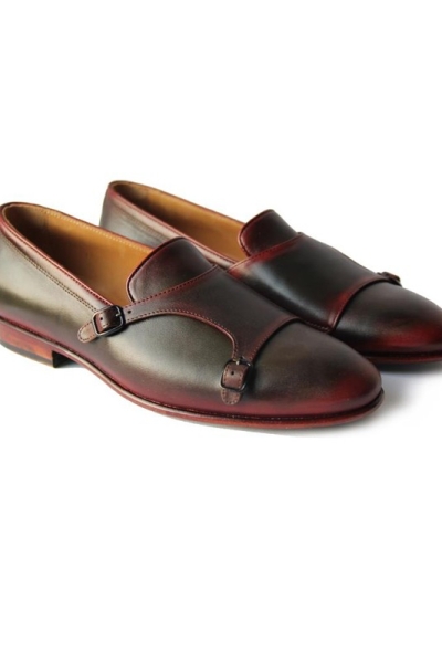 Claret Red Handmade Calf Leather Bespoke Shoes by Gentwith.com with Free Shipping