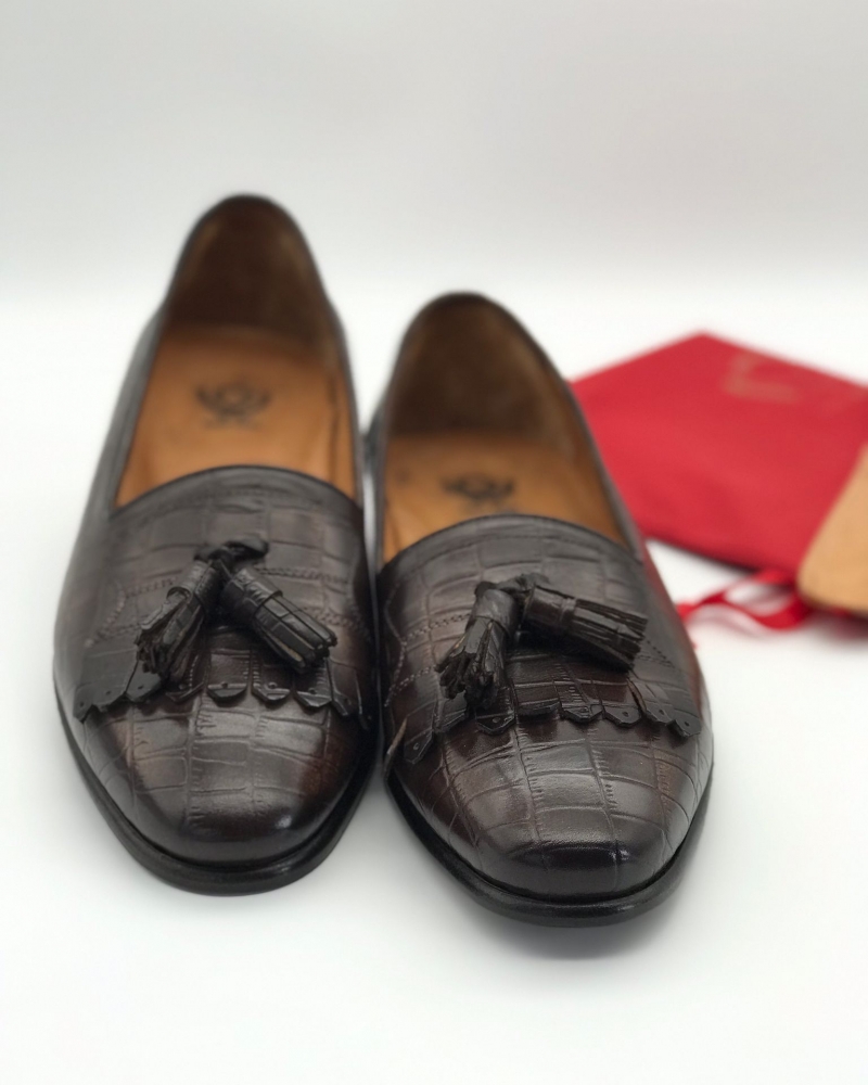 Genuine Leather Handmade Tassel Loafers for Men by GentWith.com with Free Worldwide Shipping