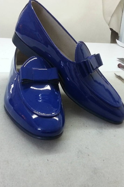 Blue Handmade Calf Leather Bespoke Shoes by Gentwith.com with Free Shipping