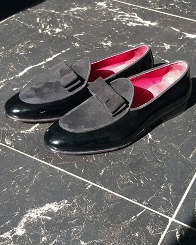 Navy Blue Handmade Calf Leather Bespoke Shoes by Gentwith.com with Free Shipping
