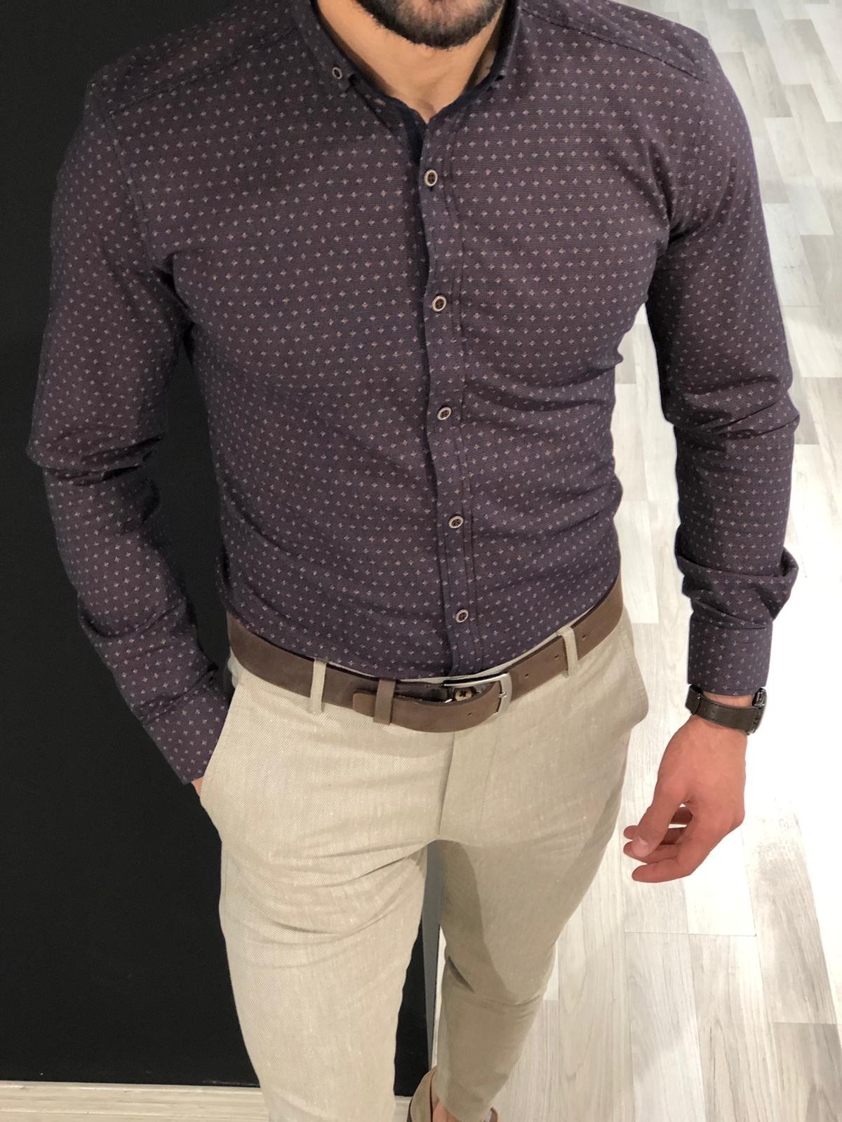 Buy Brown Slim Fit Buttoned Shirt by Gentwith.com with Free Shipping