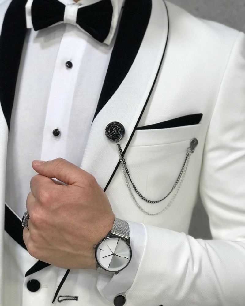 Men's White Tuxedo by GentWith.com with Free Shipping