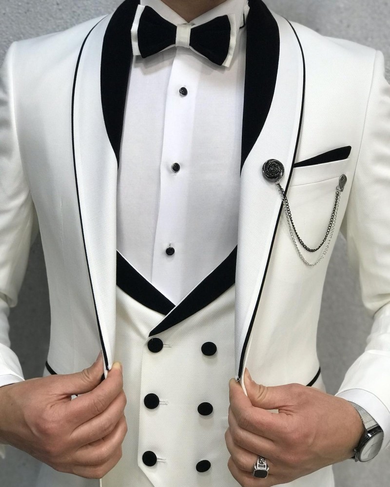 White Men's Tuxedo by GentWith.com with Free Shipping