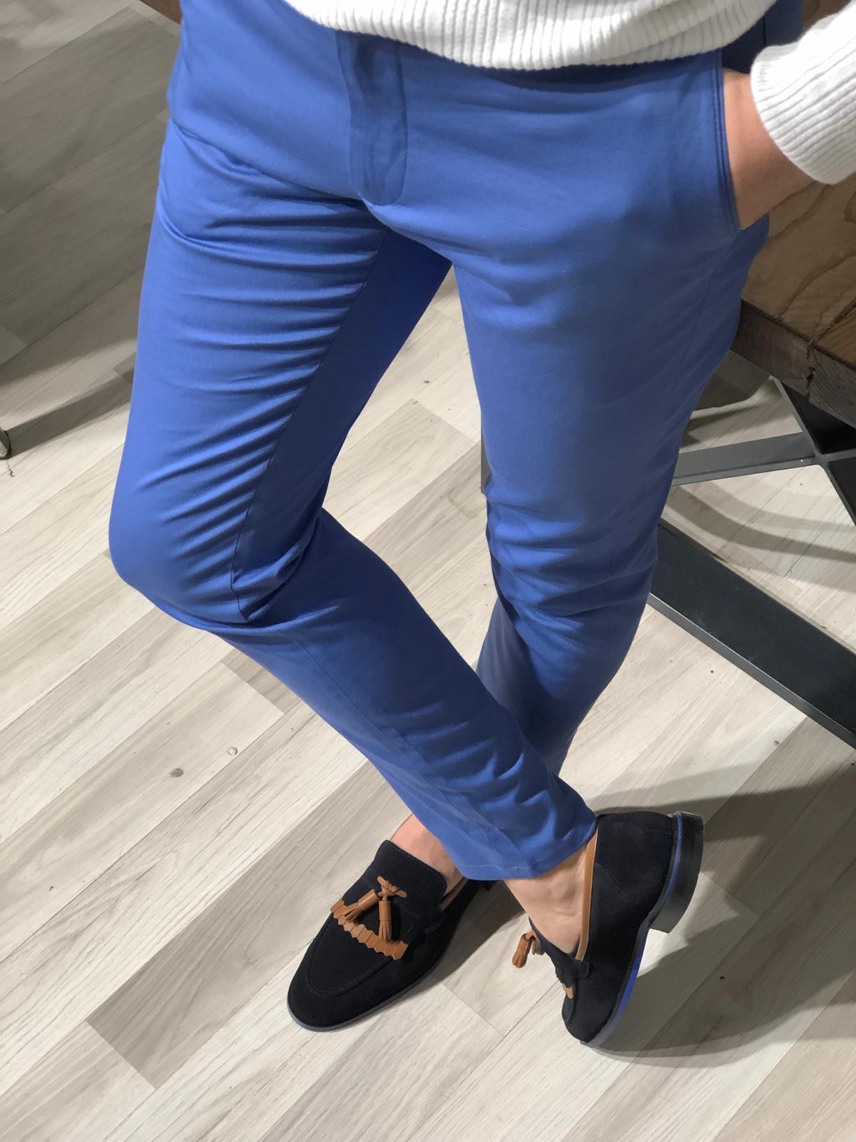 Jason Slim Fit Side Pocket Cotton Indigo Pants | Slim fit pants men, Slim  fit cotton pants, Blue pants men