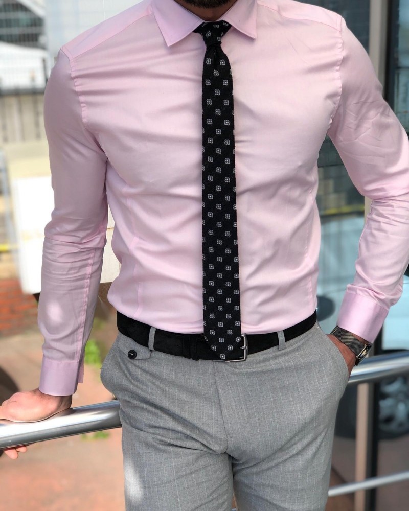 Buy Pink Slim Fit Dress Shirt by GentWith.com with Free Shipping