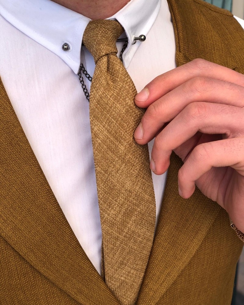Camel Skinny Tie by GentWith.com with Free Shipping