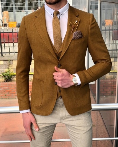 Camel Suit by GentWith.com with Free Shipping