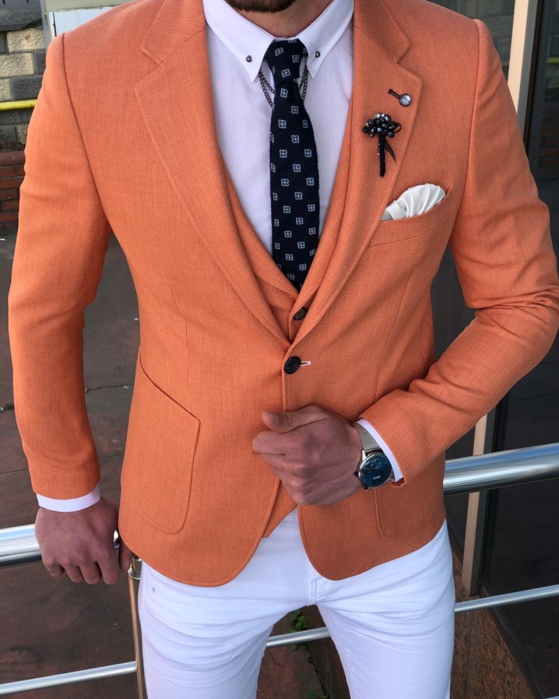 Peach Suit by GentWith.com with Free Shipping