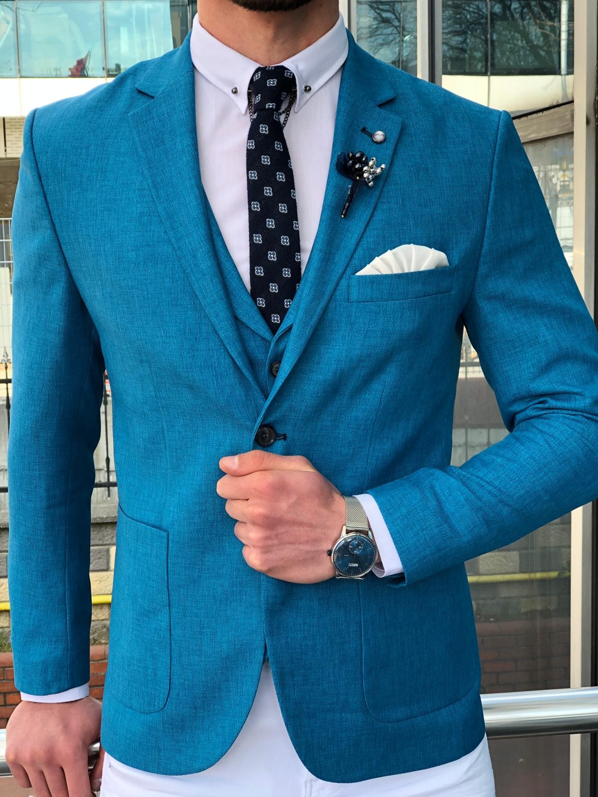 niet voldoende ongeluk tellen Buy Turquoise Slim Fit Blazer by GentWith.com with Free Shipping
