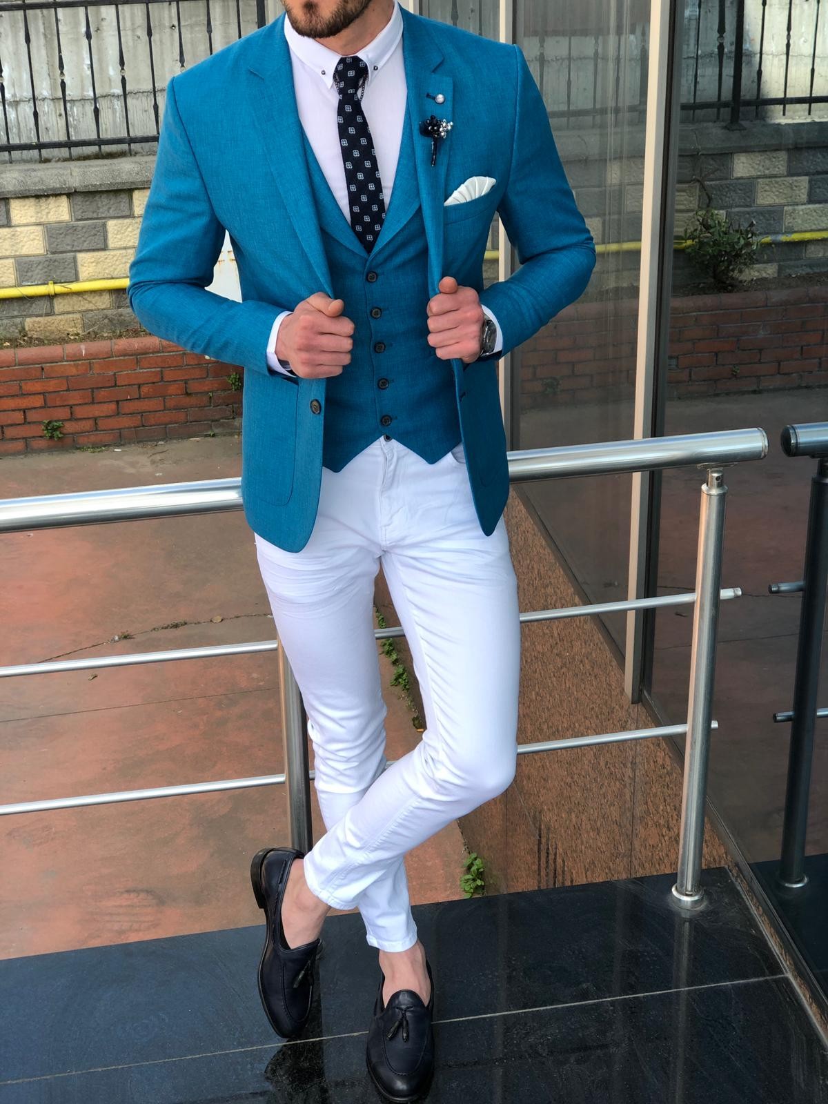 niet voldoende ongeluk tellen Buy Turquoise Slim Fit Blazer by GentWith.com with Free Shipping
