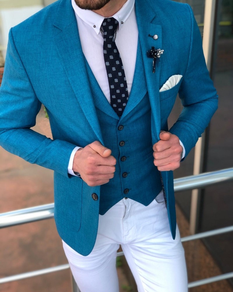 Turquoise Suit Men by GentWith.com with Free Shipping