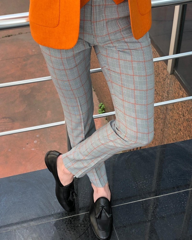 Stone Plaid Cotton Pants by Gentwith.com with Free Shipping