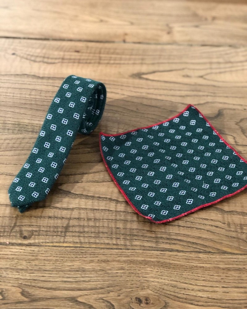 Green Floral Skinny Tie by GentWith.com with Free Shipping