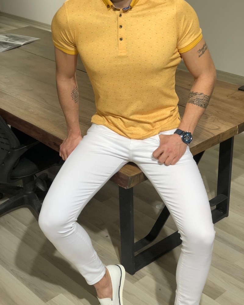 Yellow Slim Fit T-shirt by Gentwith.com with Free Shipping