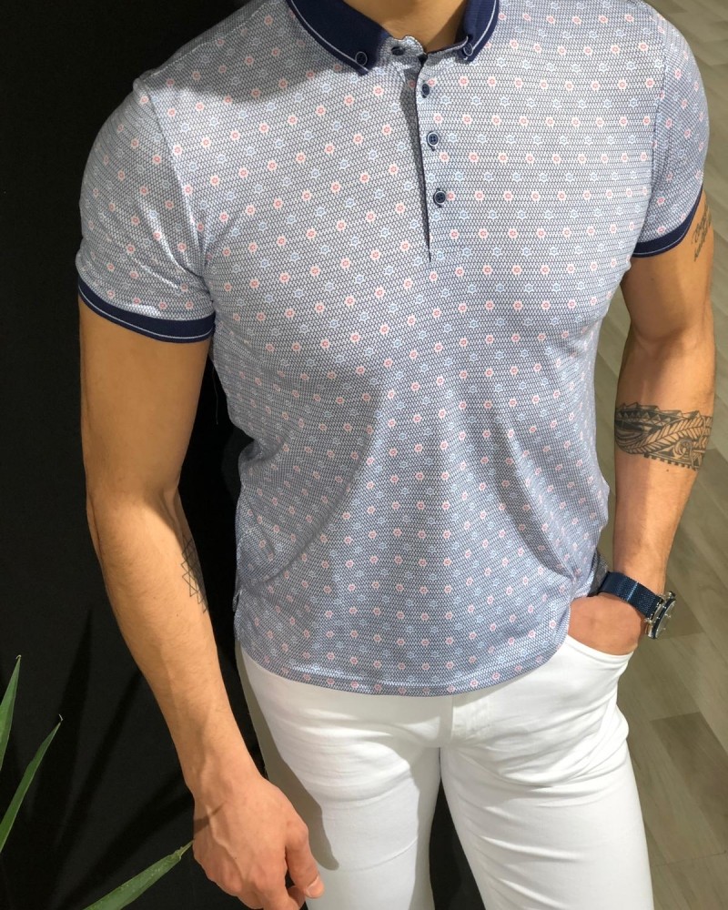 Buy White Slim Fit Collar T-shirt by Gentwith.com with Free Shipping
