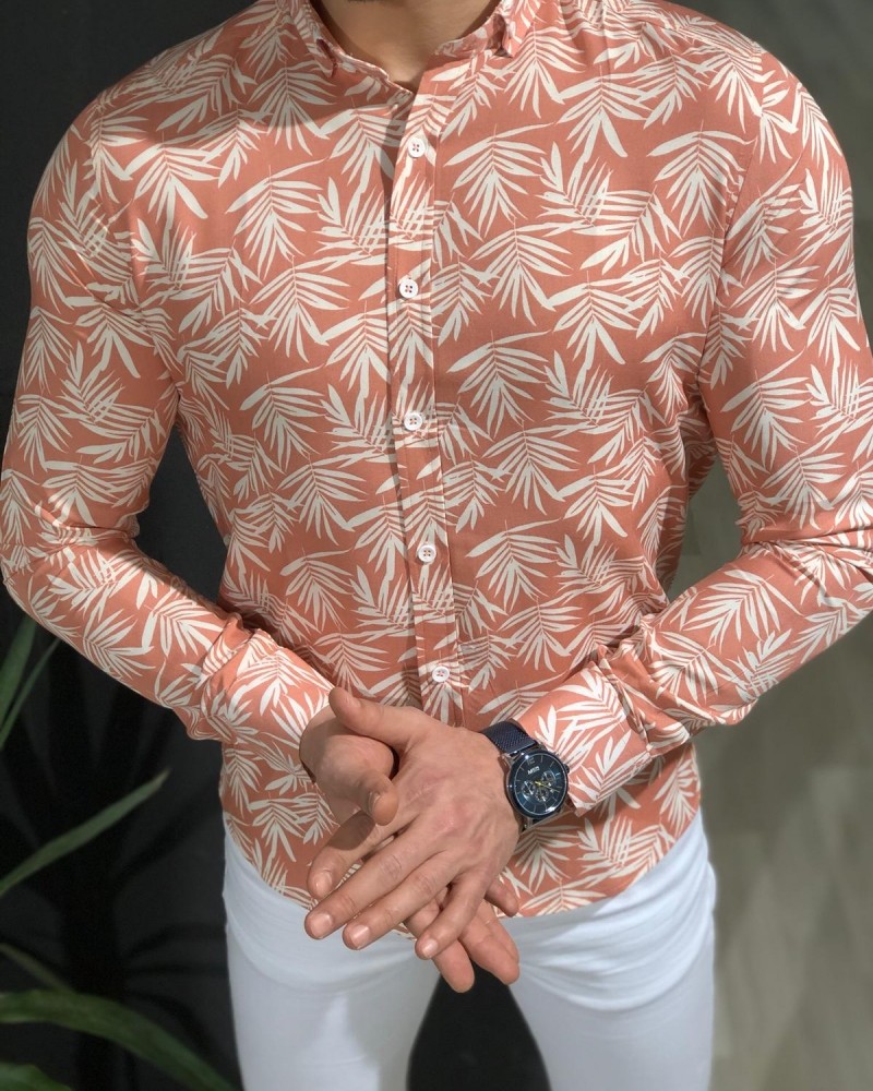 Powder Palm Tree Pattern Shirt by Gentwith.com with Free Shipping
