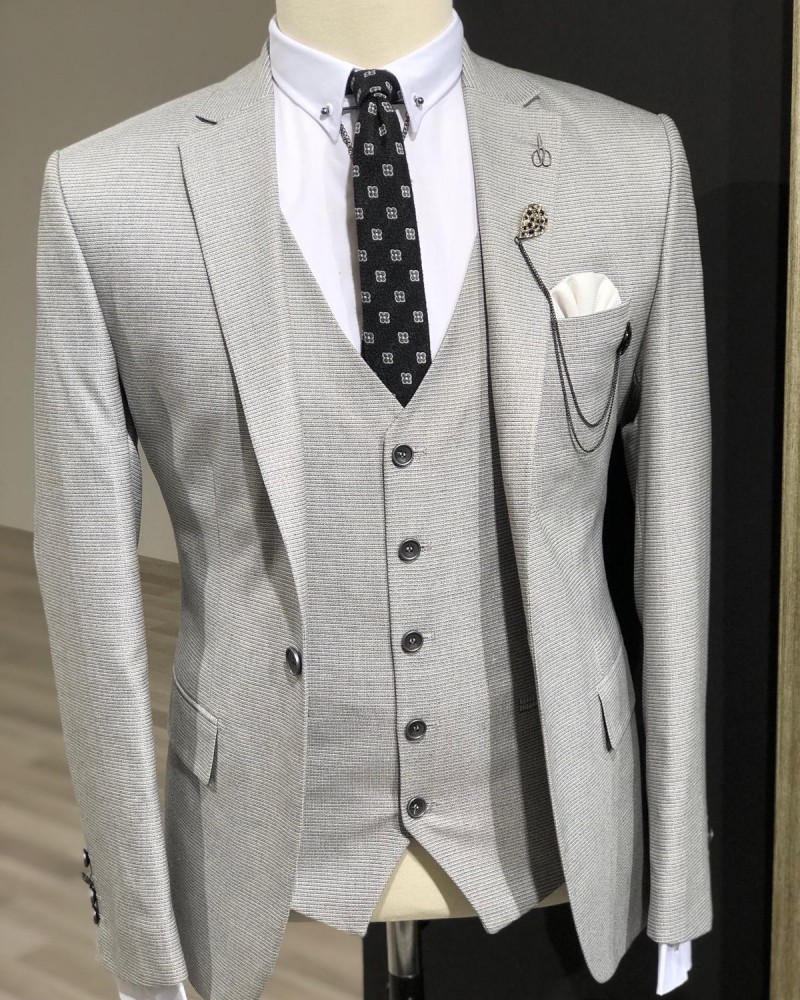 Gray Slim Fit Suit by GentWith.com with Free Shipping