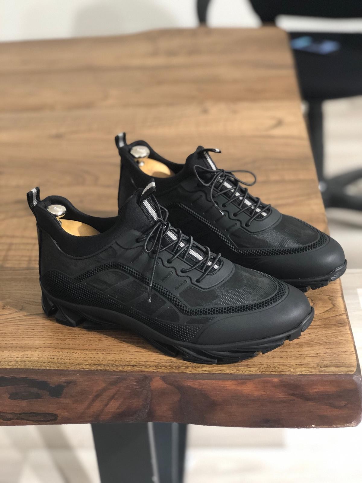 Buy Black Lace Up Sneakers by Gentwith.com with Free Shipping