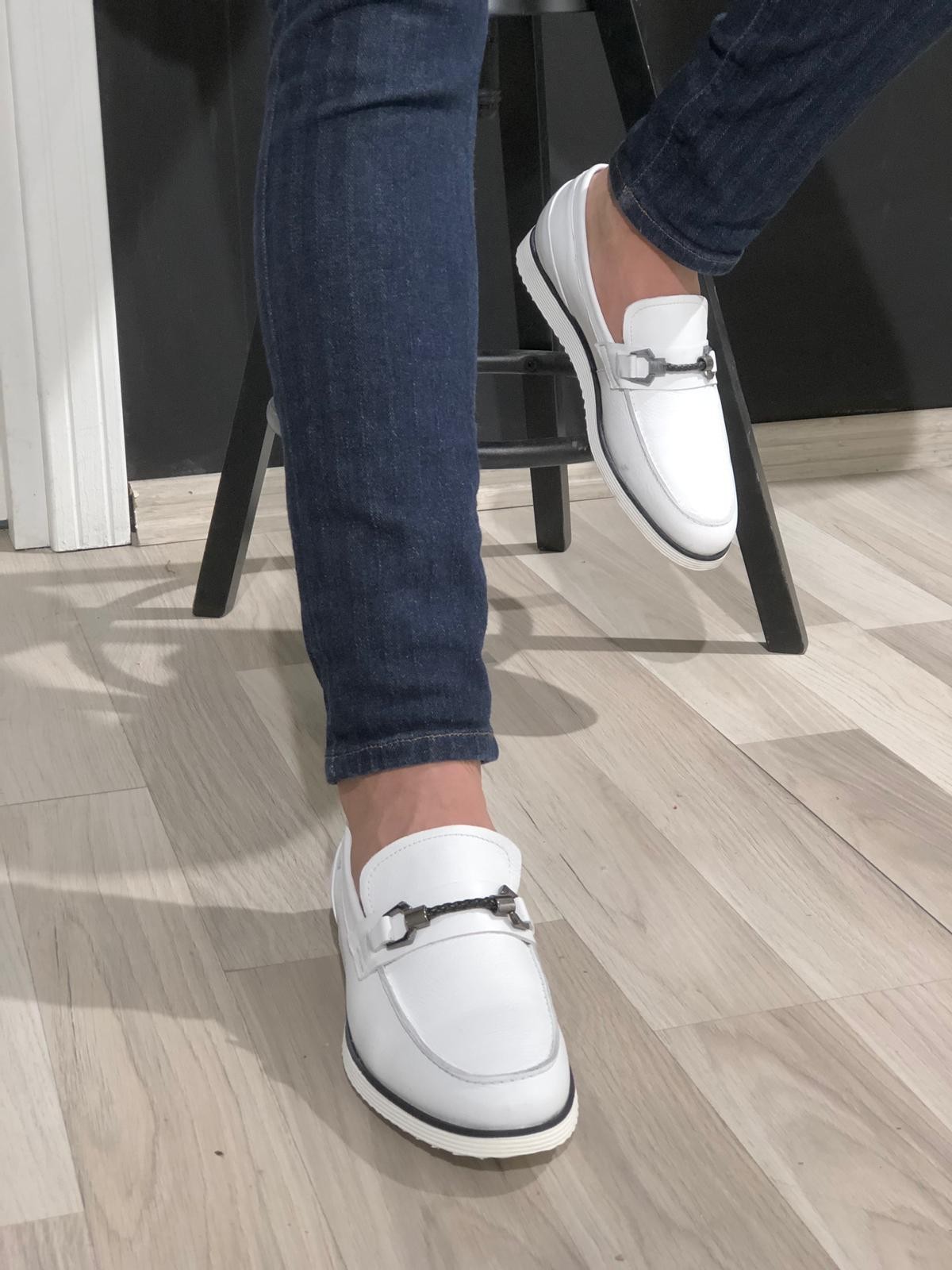 Buy White Leather Loafer by GentWith.com with Free Shipping