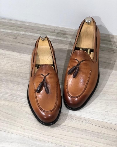 Tan Tassel Loafer by GentWith.com with Free Shipping