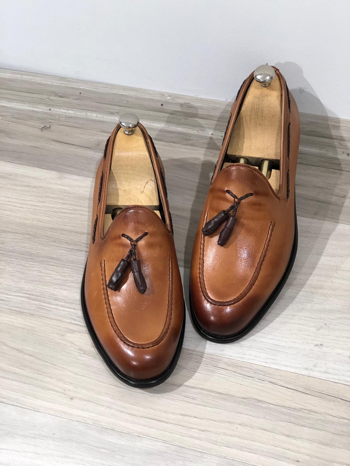 Tan Tassel Loafer by GentWith.com with Free Shipping