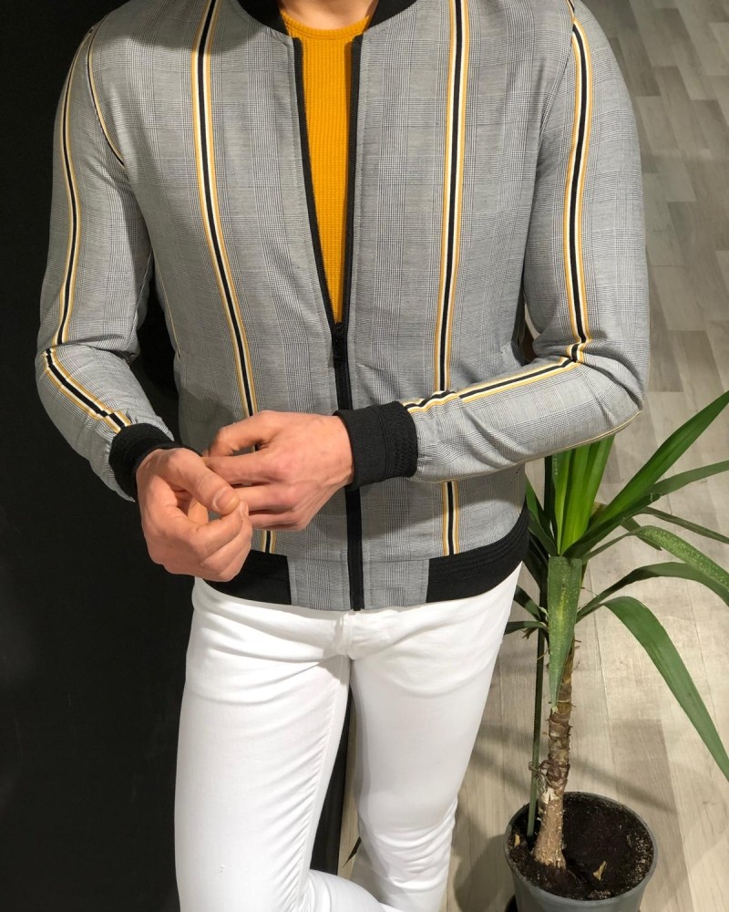 Yellow Slim Fit Coat by Gentwith.com with Free Shipping