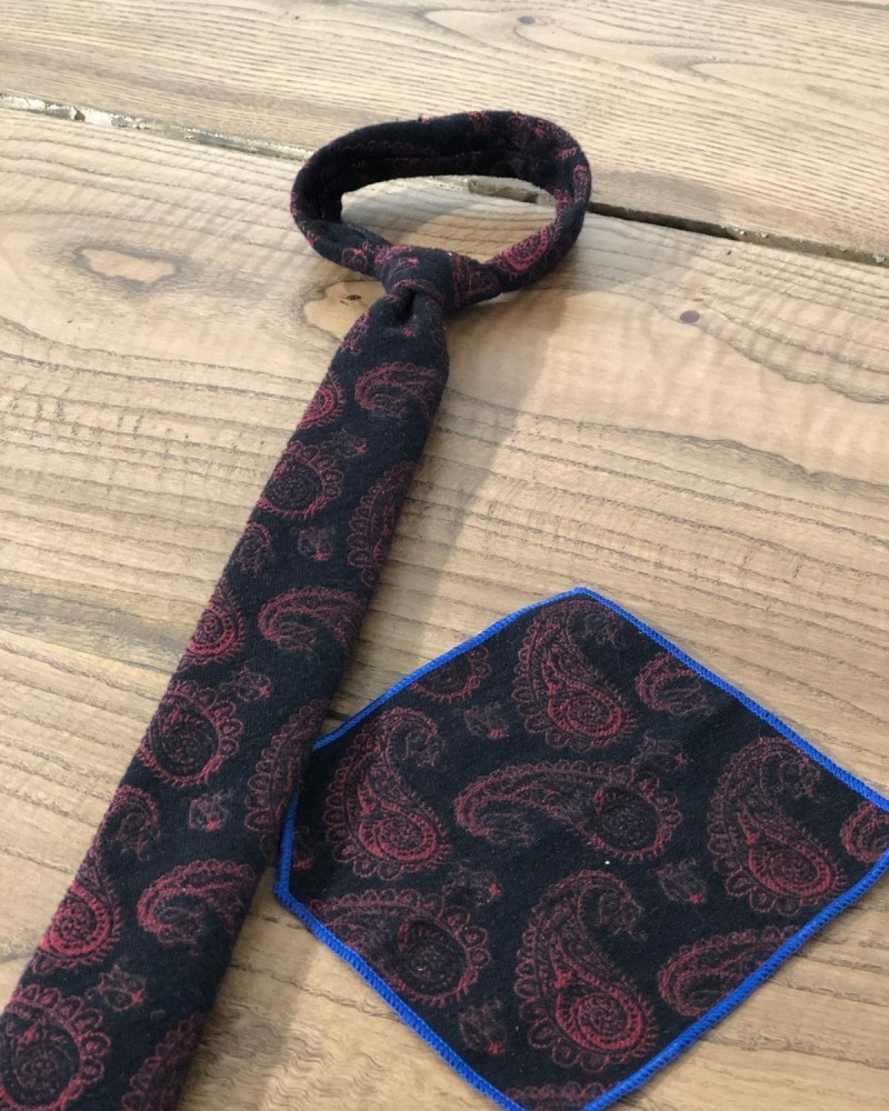Black Paisley Skinny Tie by GentWith.com with Free Shipping