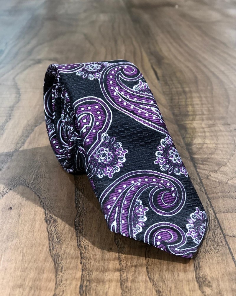 Buy Navy Blue Paisley Skinny Tie by GentWith.com with Free Shipping