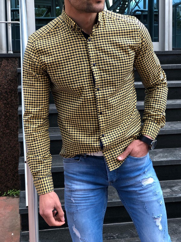 Buy Yellow Slim Fit Casual Shirt by GentWith.com with Free Shipping