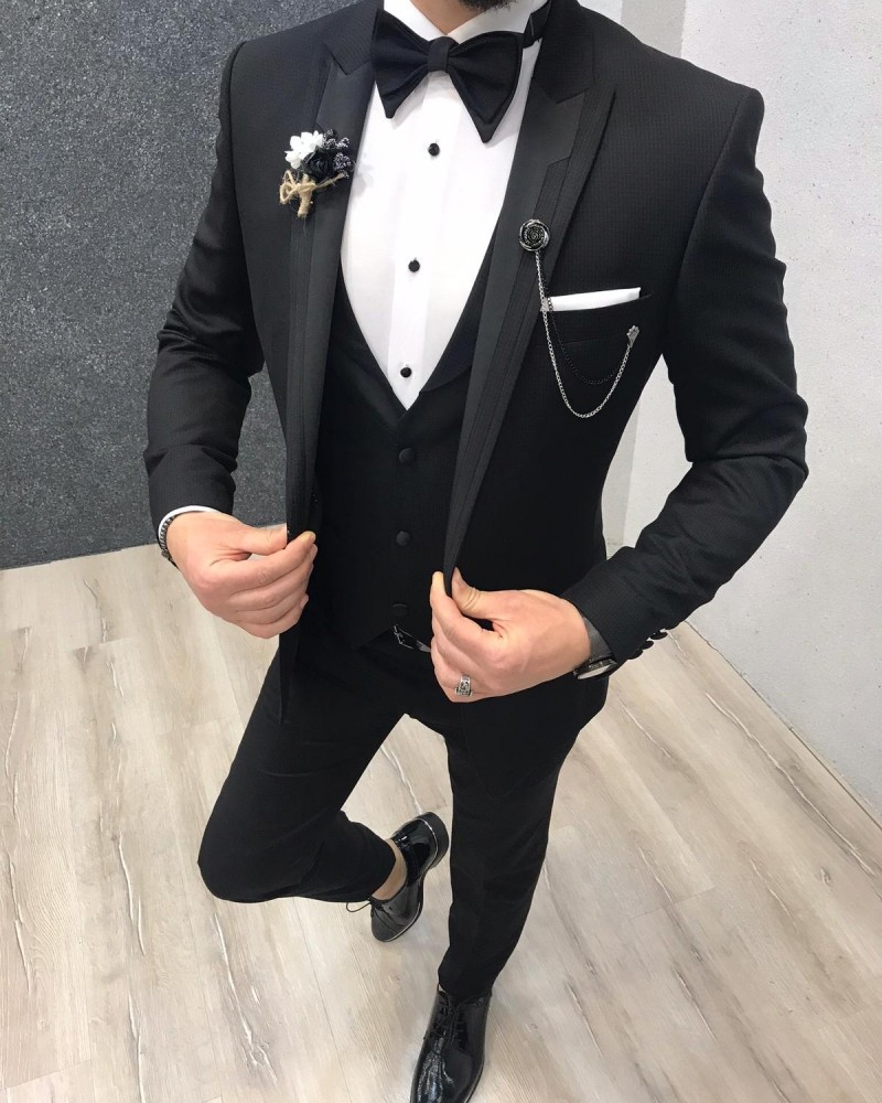 Slim Fit Black Tuxedo by GentWith.com with Free Shipping