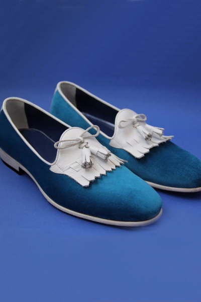 Blue Groom Shoes kilt Tassel Loafers