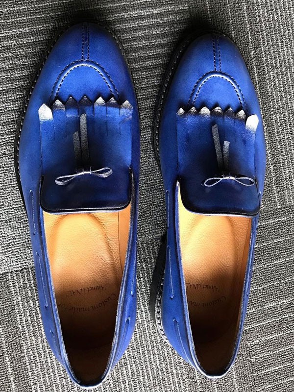 Buy Blue Kilt Loafer by Gentwith.com with Free Shipping