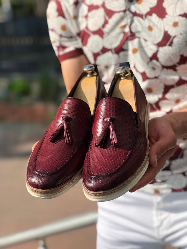 Buy Claret Red Tassel Loafer by GentWith.com with Free Shipping