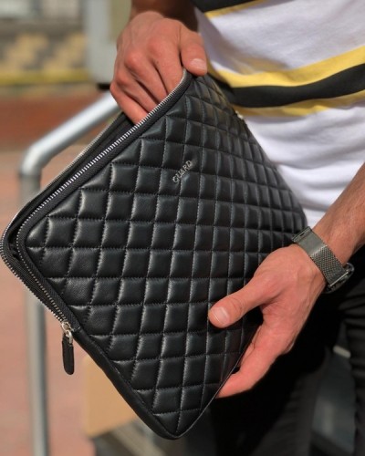 The Wilson Black Leather Clutch Bag