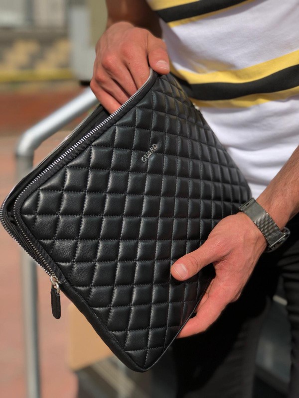 The Wilson Black Leather Clutch Bag