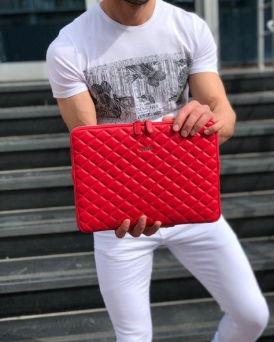 Red Leather Clutch Bag by GentWith.com with Free Shipping