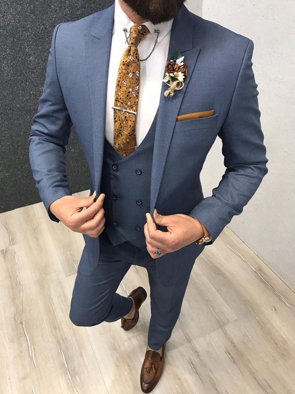 Buy Blue Slim Fit Suit by GentWith.com with Free Shipping