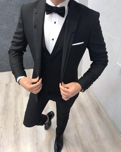 Buy Eylam Black Slim Fit Tuxedo by GentWith.com with Free Shipping