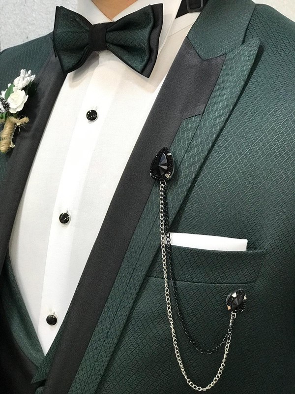 Green Slim Fit Tuxedo by GentWith.com with Free Shipping
