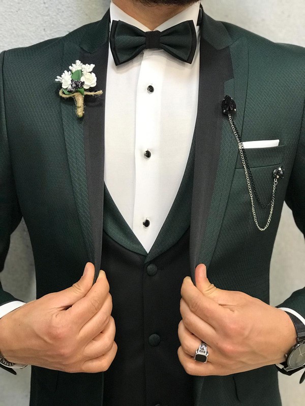 Buy Green Slim Fit Tuxedo by GentWith.com with Free Shipping