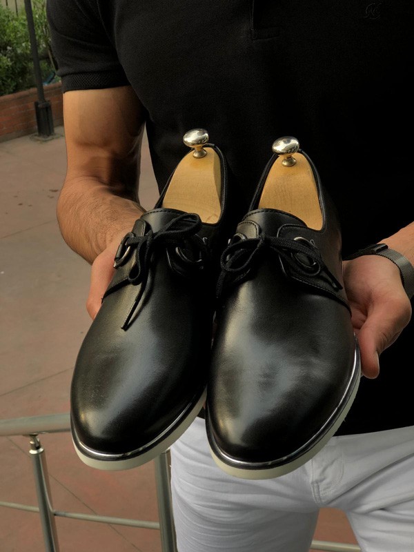 Buy Black Lace Up Oxford by GentWith.com with Free Shipping