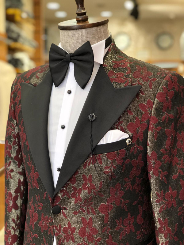 Claret Red Slim Fit Tuxedo by GentWith.com with Free Shipping