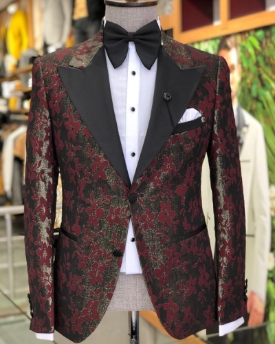 Claret Red Slim Fit Tuxedo by GentWith.com with Free Shipping