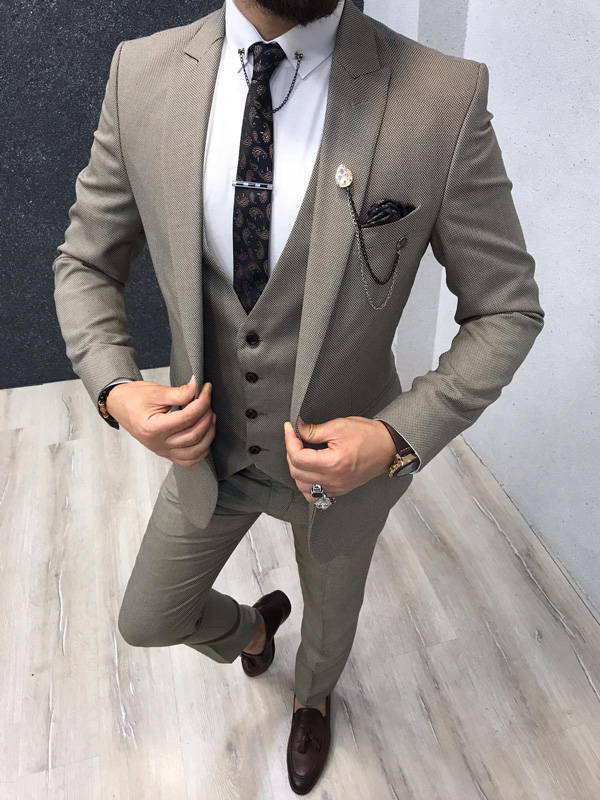 Buy Brown Slim Fit Suit by GentWith.com with Free Shipping