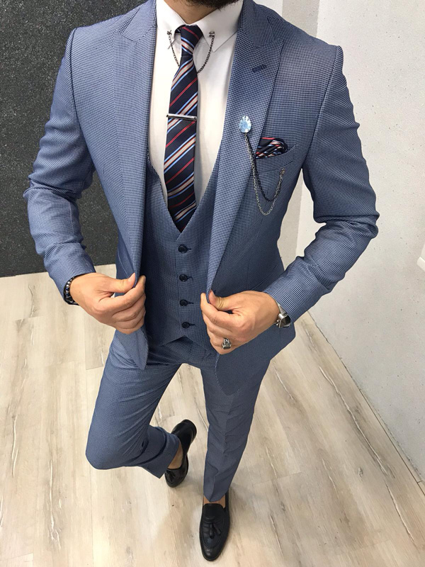 Buy Ice Blue Slim Fit Suit by GentWith.com with Free Shipping