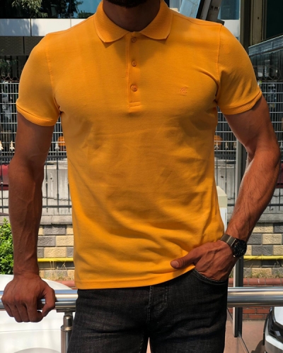 Yellow Slim Fit Polo Shirt by GentWith.com with Free Shipping