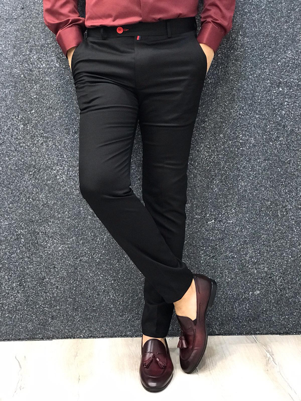 Louis Philippe Formal Trousers  Buy Louis Philippe Men Black Slim Fit  Solid Flat Front Formal Trousers Online  Nykaa Fashion